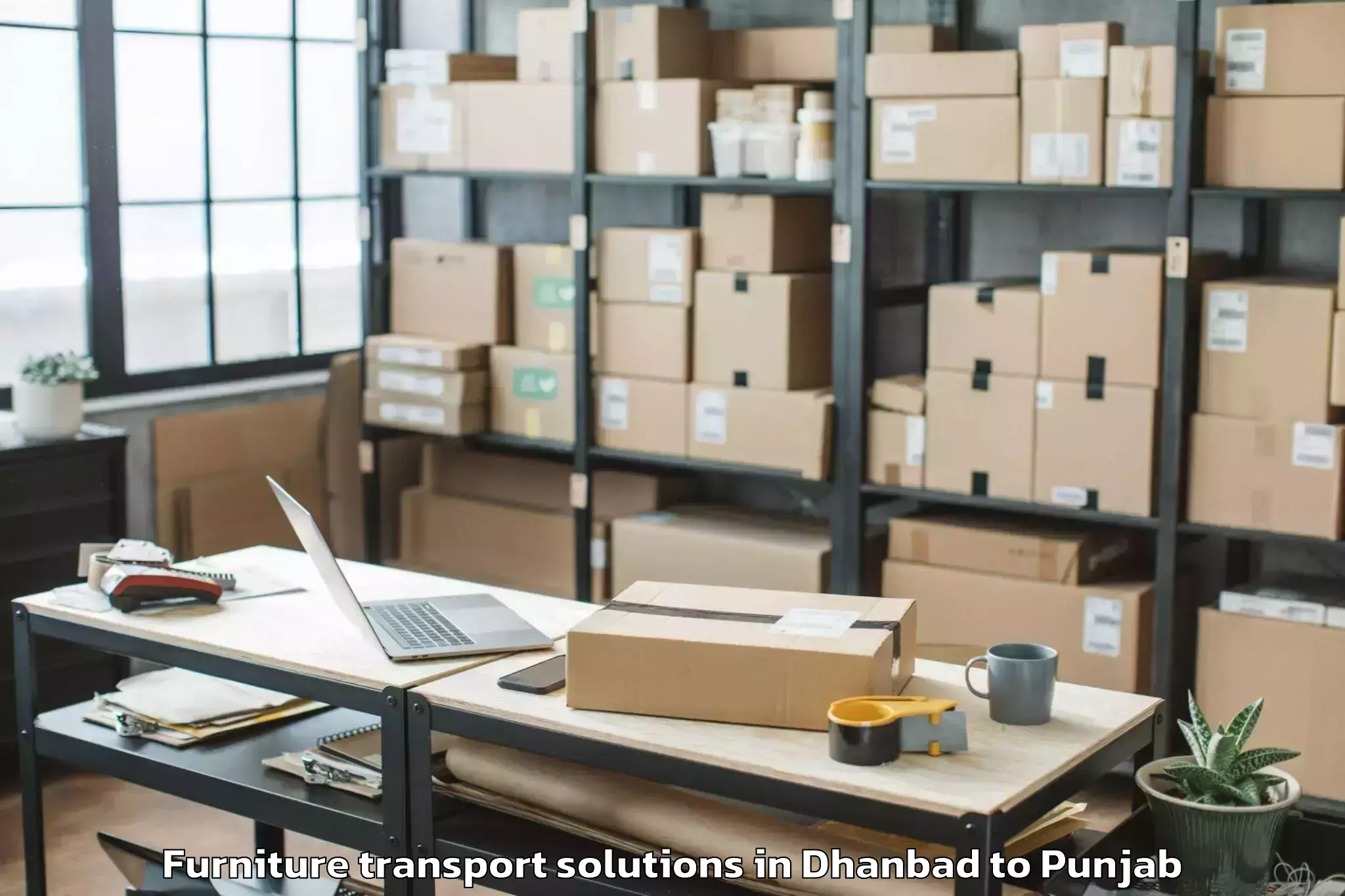 Book Dhanbad to Sunam Furniture Transport Solutions Online